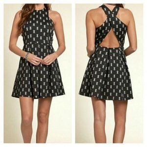 HOLLISTER pineapple halter neck mini dress S